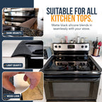 Linda’s Essentials Silicone Stove Gap Covers (2 Pack), Heat Resistant Oven Gap Filler Seals Gaps Between Stovetop and Counter, Easy to Clean Stove Gap Guard (21 Inches, Black)