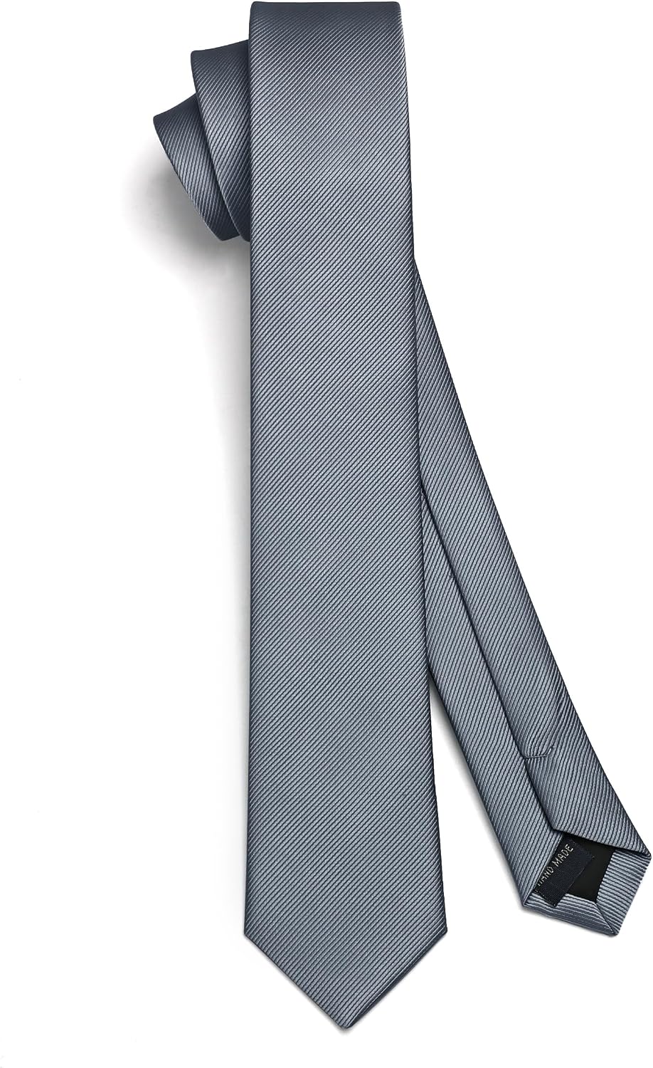 HISDERN Skinny Tie Solid Color 6cm Slim Ties for Men Wedding Classic Formal Business Necktie