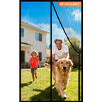 METAONLY Magnetic Screen Door Mesh, Works for Patio, Sliding Door, Keeps Bug Mosquito Out, Fresh Air Flow, Fits 32" x 80" Door - Curtain Size 34" x 82", Black with Lace