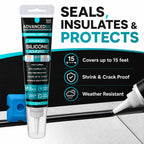 Silicone Sealant – Clear Kitchen & Bathroom Silicone Sealant with Finishing Tool for a Professional Finish | Waterproof & Anti-Mould Protection - 120ml