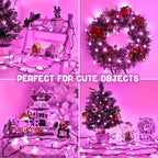 Christmas Lights Outdoor Battery Operated String Lights Total 100LED 33Ft with Timer 8 Modes 16.4Ft*2 Waterproof Outdoor Indoor for Christmas Decor, Warm White, 2-Pack