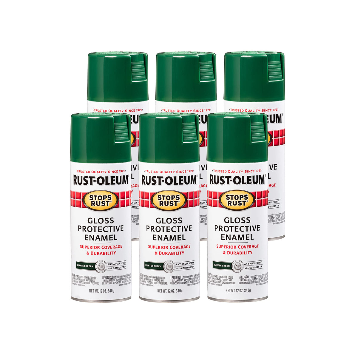 Rust-Oleum 7776830 Stops Rust Spray Paint, 12 oz, Flat Black