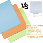 Magic Window Cleaning Cloth Fish Scale Streak Free Cloths – Pack of 6 Towels for Glass Mirrors White