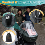 Orzbow Rain Cover for Pram, Large Viewing Window for Easy Access, Clear