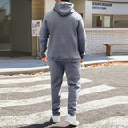 Mens Plain Tracksuit Long Sleeve Hooded Sweatshirt Sweatpants Set Hoodie Joggers Sets 2 Piece Fashion Sweatsuits Activewear Sportswear Men's Clothing UK