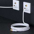 TV Aerial Cable 10m, 75 Ohm Coaxial Lead, IEC 9.5mm Male to Male 3C2V Pure Copper Dual Shielded, Right-Angle Connector, Female to Female Adaptor Included, Black