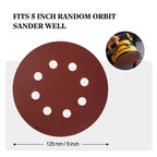 S SATC Sanding Discs 60 Grit 110Pcs Orbital Sander Discs 125mm Hook and Loop Round Orbital Sander Pads for Sanding
