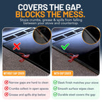 Linda’s Essentials Silicone Stove Gap Covers (2 Pack), Heat Resistant Oven Gap Filler Seals Gaps Between Stovetop and Counter, Easy to Clean Stove Gap Guard (21 Inches, Black)