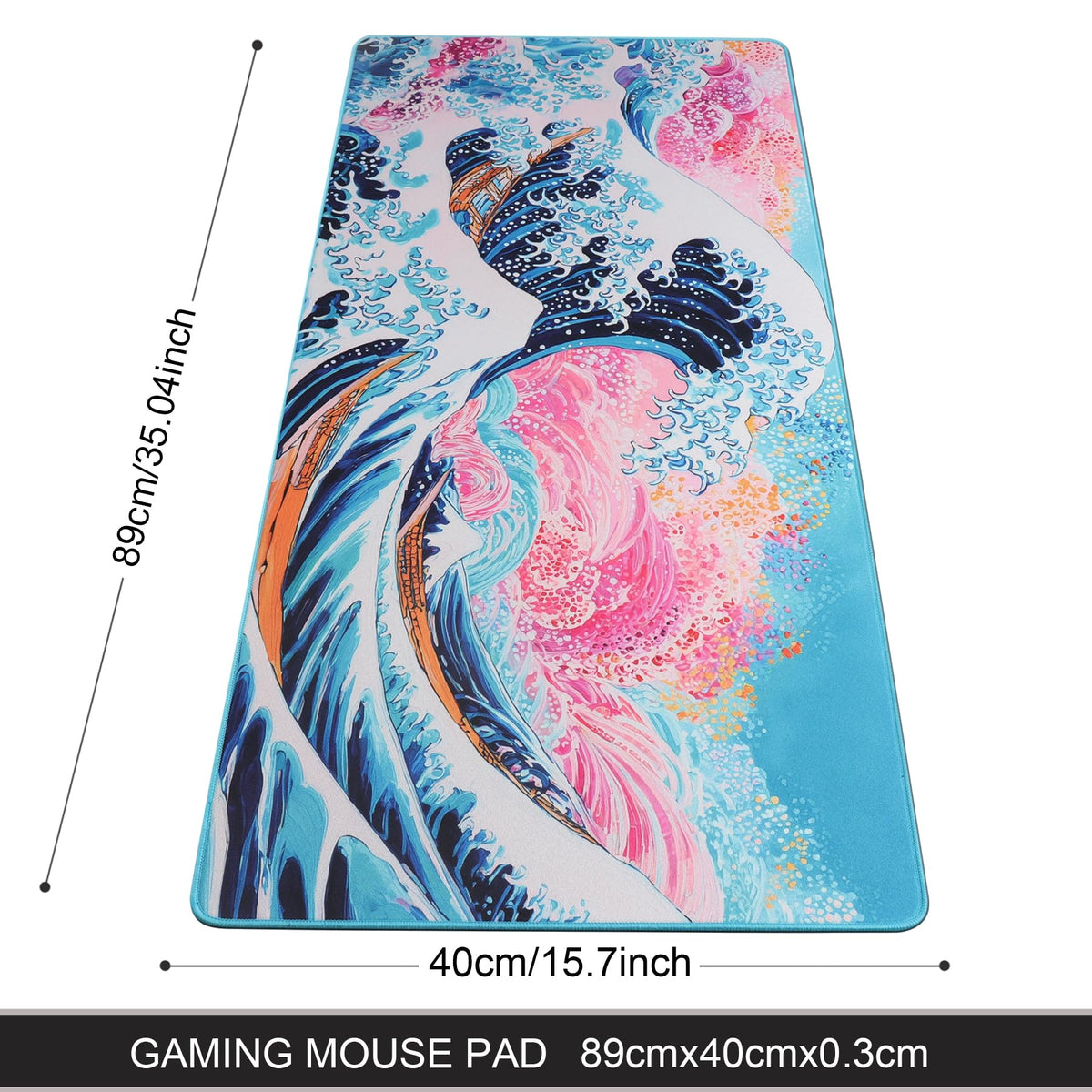 Gaming Mouse Mat/Large Mouse Pad 900 x 400 x 3mm / XXL mouse pad/large size | improved precision and speed | rubber base for stable grip on smooth surfaces | non-slip (90x40 Black)