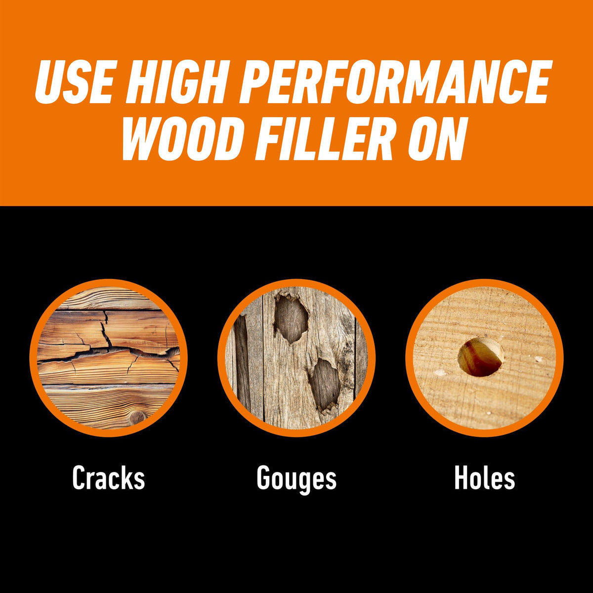 Gorilla All Purpose Wood Filler, Natural Finish, 16 oz Tub, 1-Pack