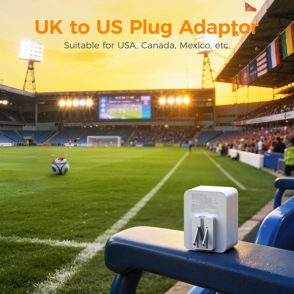 TESSAN UK to European Plug Adapter 2 Pack, EU Travel Plugs with USB C