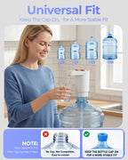 Water Jug Pump for 5 Gallon Bottle – Portable Electric USB-C Charging Dispenser, Dual Powerful Motors, Fast Flow, Fits 2-5 Gallon Jugs – Ideal for Home, Office, Camping, RV, Beige