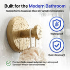 HOME SO Suction Cup Hooks for Shower & Bathroom Towel Holder 2-Pack Black