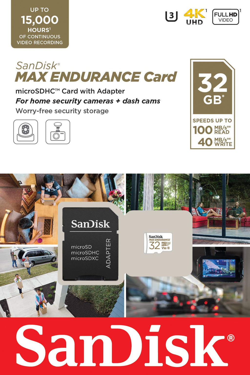 SANDISK MAX Endurance microSD Card + Adapter 128GB