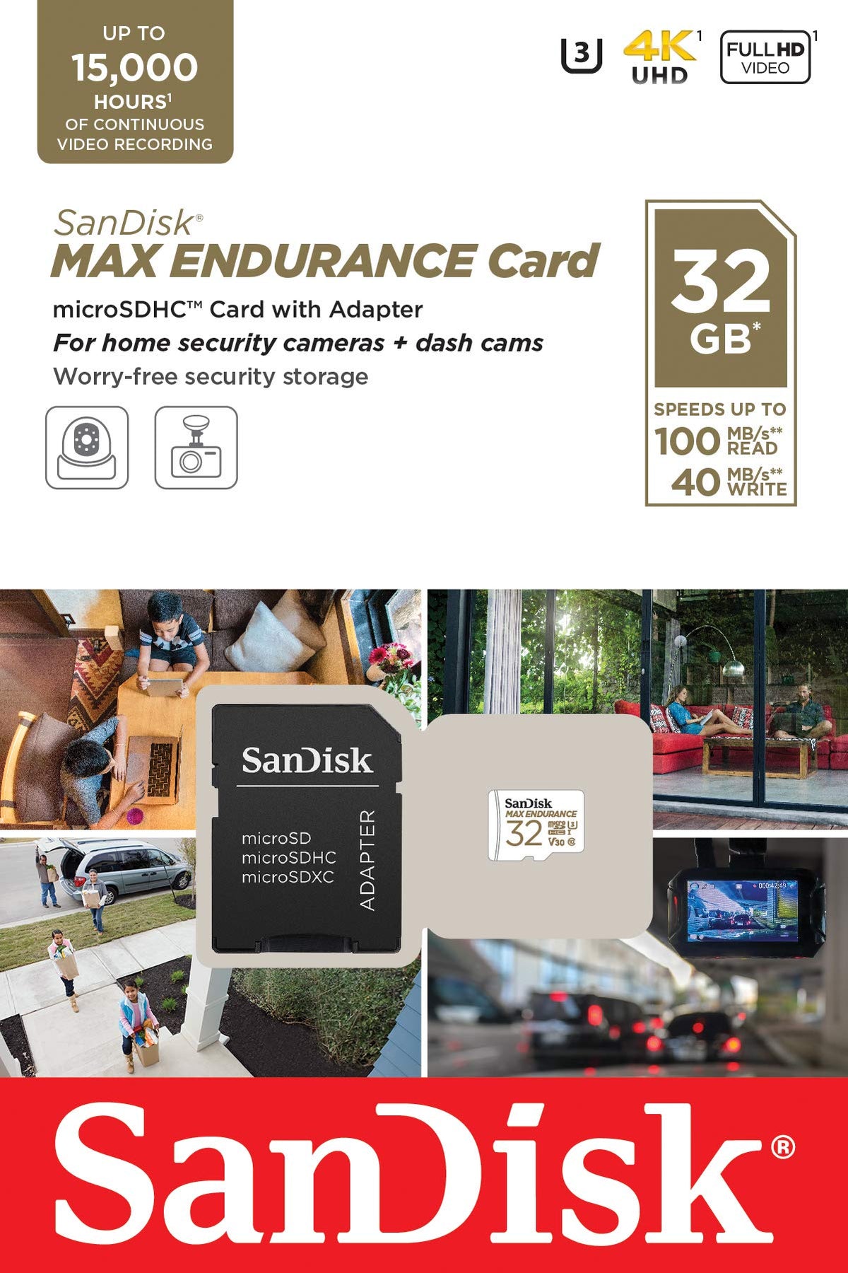 SANDISK MAX Endurance microSD Card + Adapter 128GB