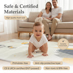 Foldable Play Mat – Large Reversible Baby Play Mat 180x150 cm | Waterproof XPE Foam Baby Playmat & Crawling Mat for Newborn to Toddler | Tummy Time & Baby Mats for Floor Play