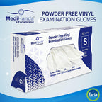 MediHands Clear Vinyl Powder Free Gloves | Food Safe | Disposable | Latex Free | Medium - Pack of 100