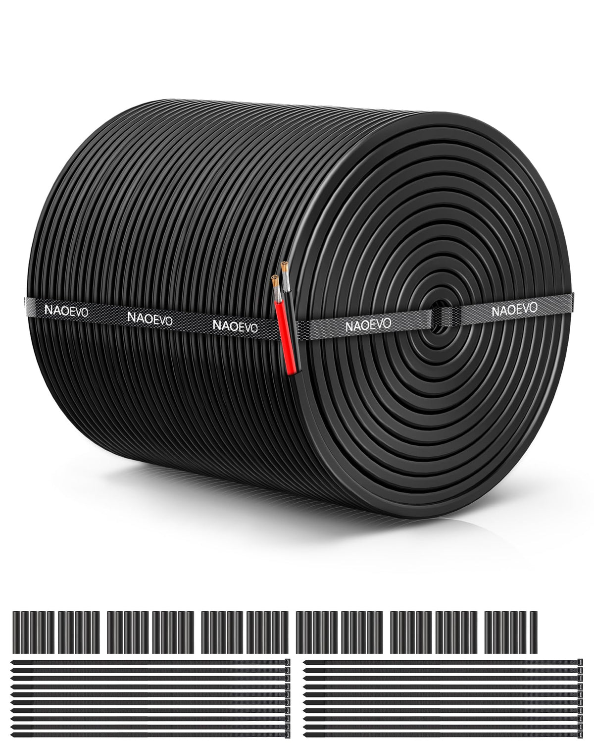 NAOEVO 14 Gauge Wire 3 Conductor, 14 Gauge Automotive Wire 12V Cable, 50FT