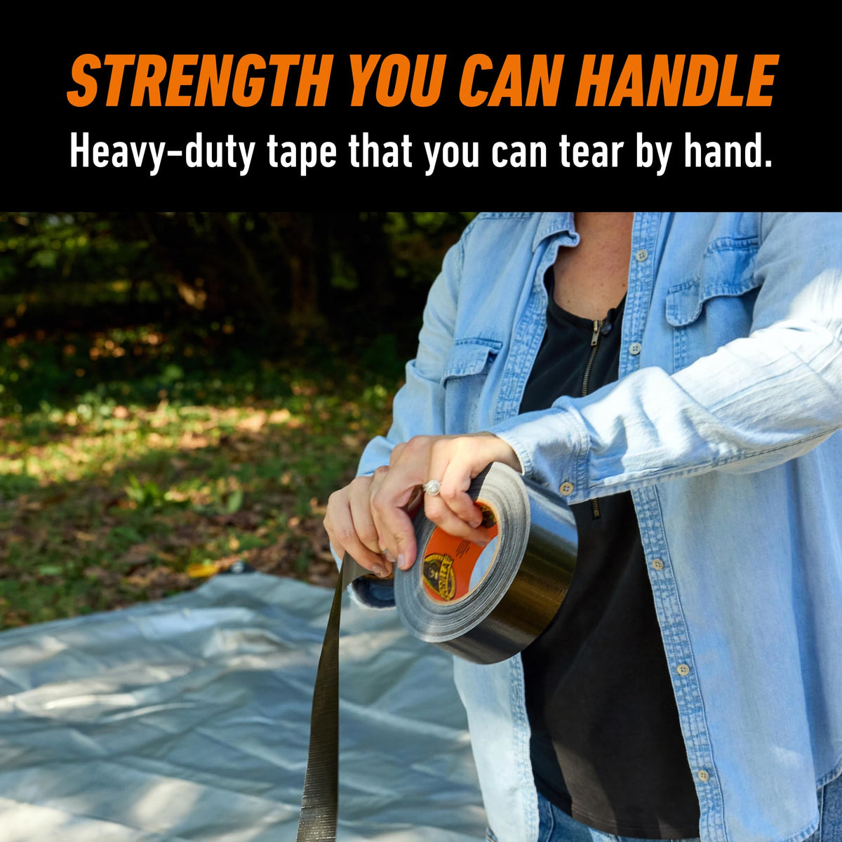 Gorilla Tape Black 11m - Heavy Duty Duct Tape, Hand-Tearable & Extra Strong