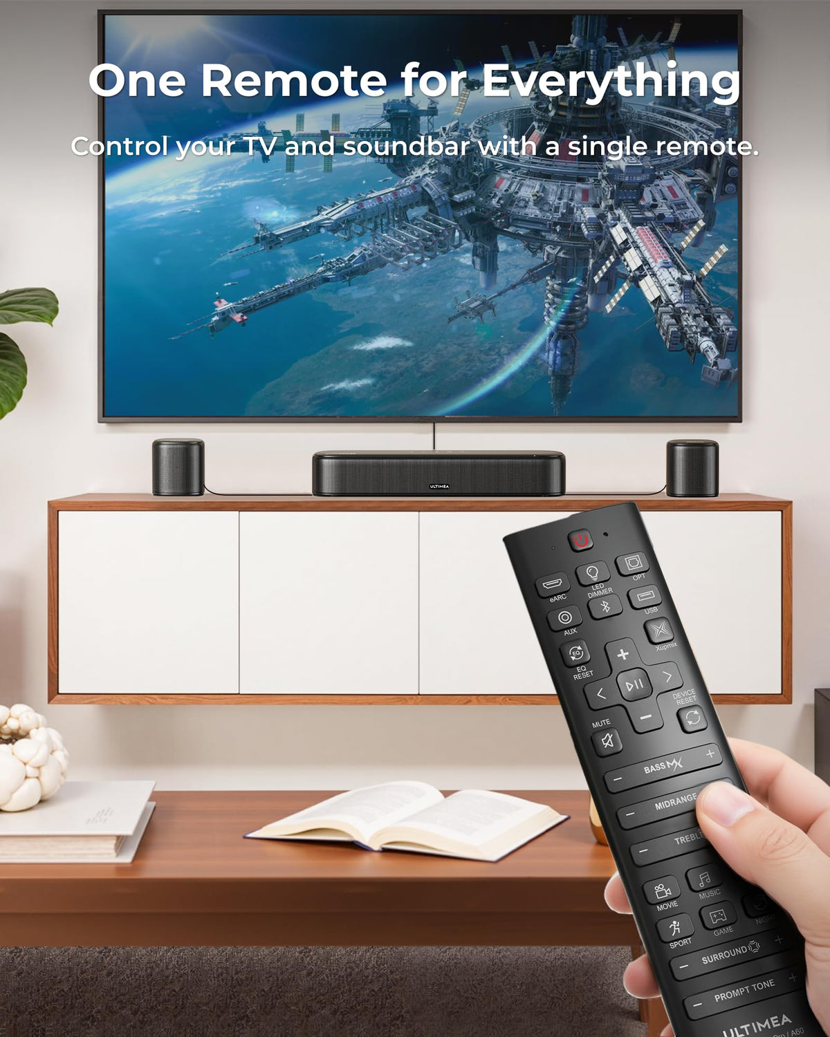 ULTIMEA 2.1ch Soundbar All-in-one, Built-in Subwoofer for TV