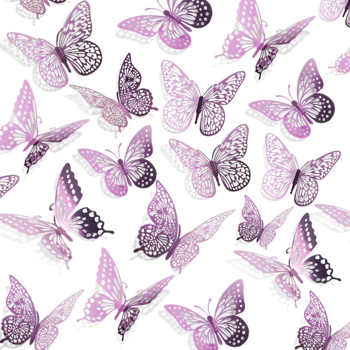 SAOROPEB 3D Butterfly Wall Decor 48 Pcs Gold Butterfly Birthday Decorations