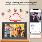 Frameo WiFi Digital Photo Frame 10.1 Inch - 1280x800 HD IPS Touch Screen Picture Frame Electronic, 32GB Memory, Auto Rotate, Wall Mountable, Digital PictureFrame for Sharing Photos and Videos