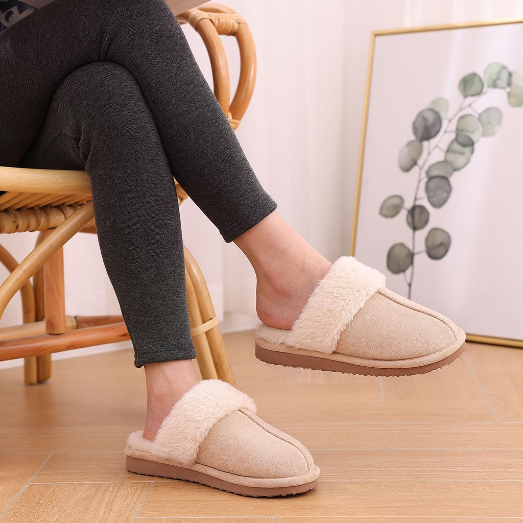 Litfun Women's Fluffy Memory Foam Slippers House Shoes Indoor