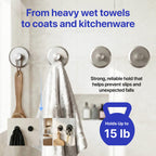 HOME SO Suction Cup Hooks for Shower & Bathroom Towel Holder 2-Pack Black