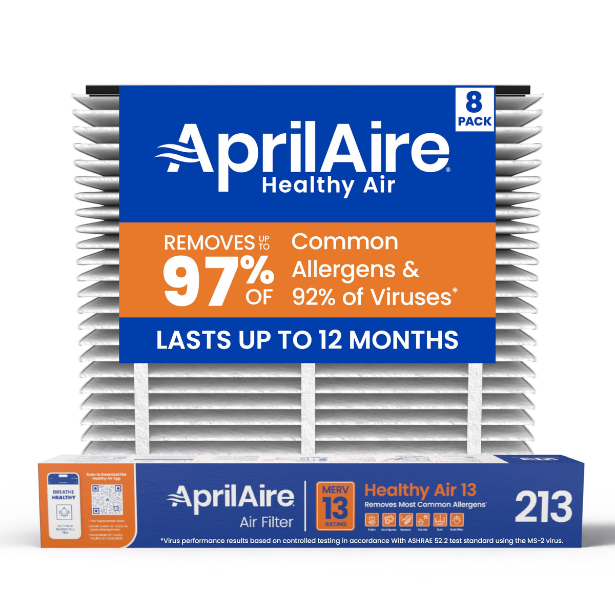 AprilAire 213 Replacement Filter for AprilAire Whole-House Air Purifiers - MERV 13, Healthy Home Allergy, 20x25x4 Air Filter (Pack of 1)