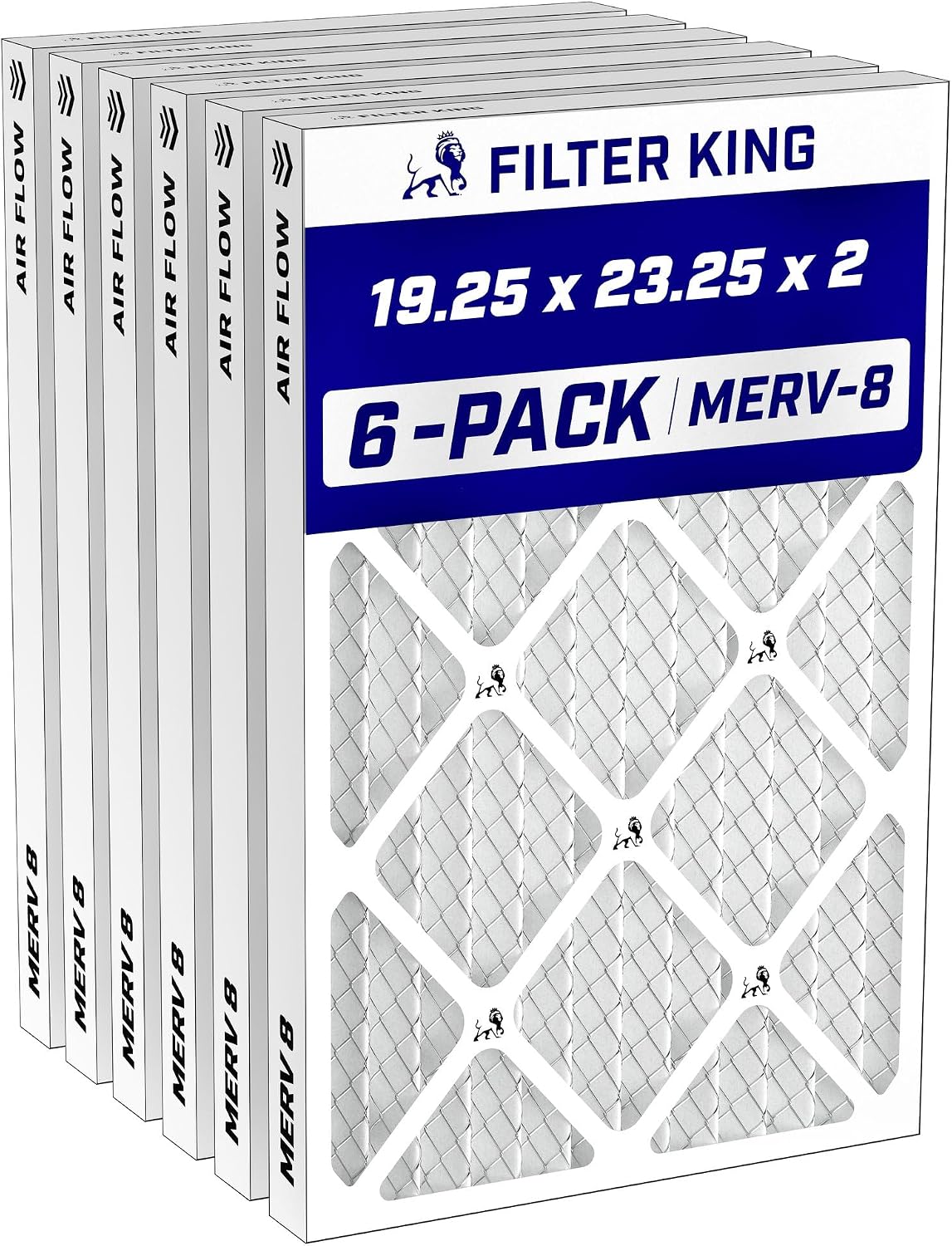 Filter King 19.25x23.25x2 Air Filter MERV 8, AC Furnace Filters (6-Pack)