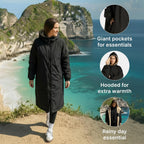 OHS Adults Drying Robe, Gifts for Women Outdoor Water-Resistant Changing Robe Womens Jacket Comfy Sherpa Privacy Robes for Women Men, Stay Dry Swimming Camping Drying Robes - S/M, L/XL
