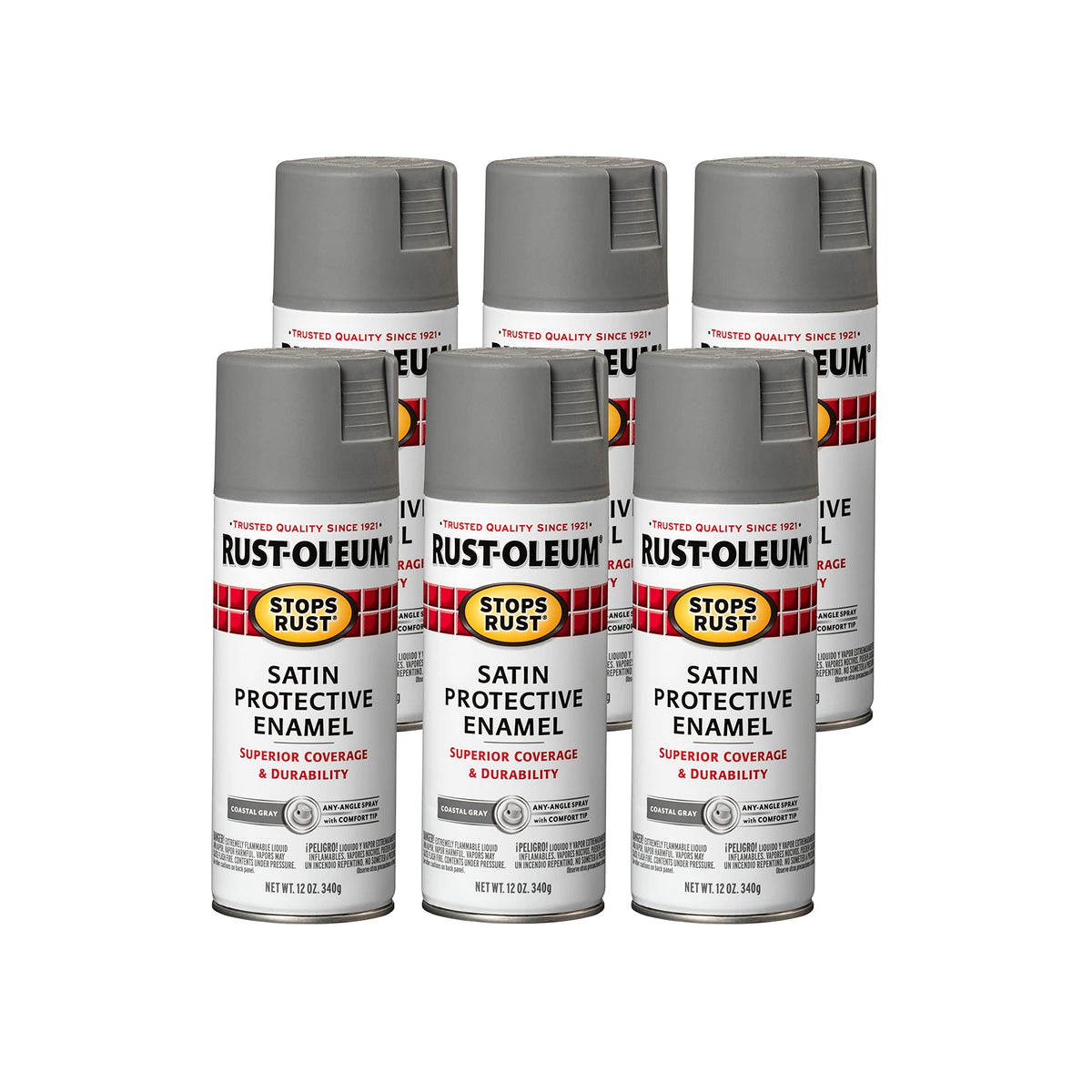 Rust-Oleum 7776830 Stops Rust Spray Paint, 12 oz, Flat Black