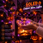 Dazzle Bright Fairy Lights Battery Operated, 20 FT 60 LED Silver Wire Waterproof Battery Operated String Lights, Christmas Decorations for Indoor Outdoor Bedroom Yard Decor, Red