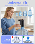 Water Jug Pump for 5 Gallon Bottle – Portable Electric USB-C Charging Dispenser, Dual Powerful Motors, Fast Flow, Fits 2-5 Gallon Jugs – Ideal for Home, Office, Camping, RV, Beige