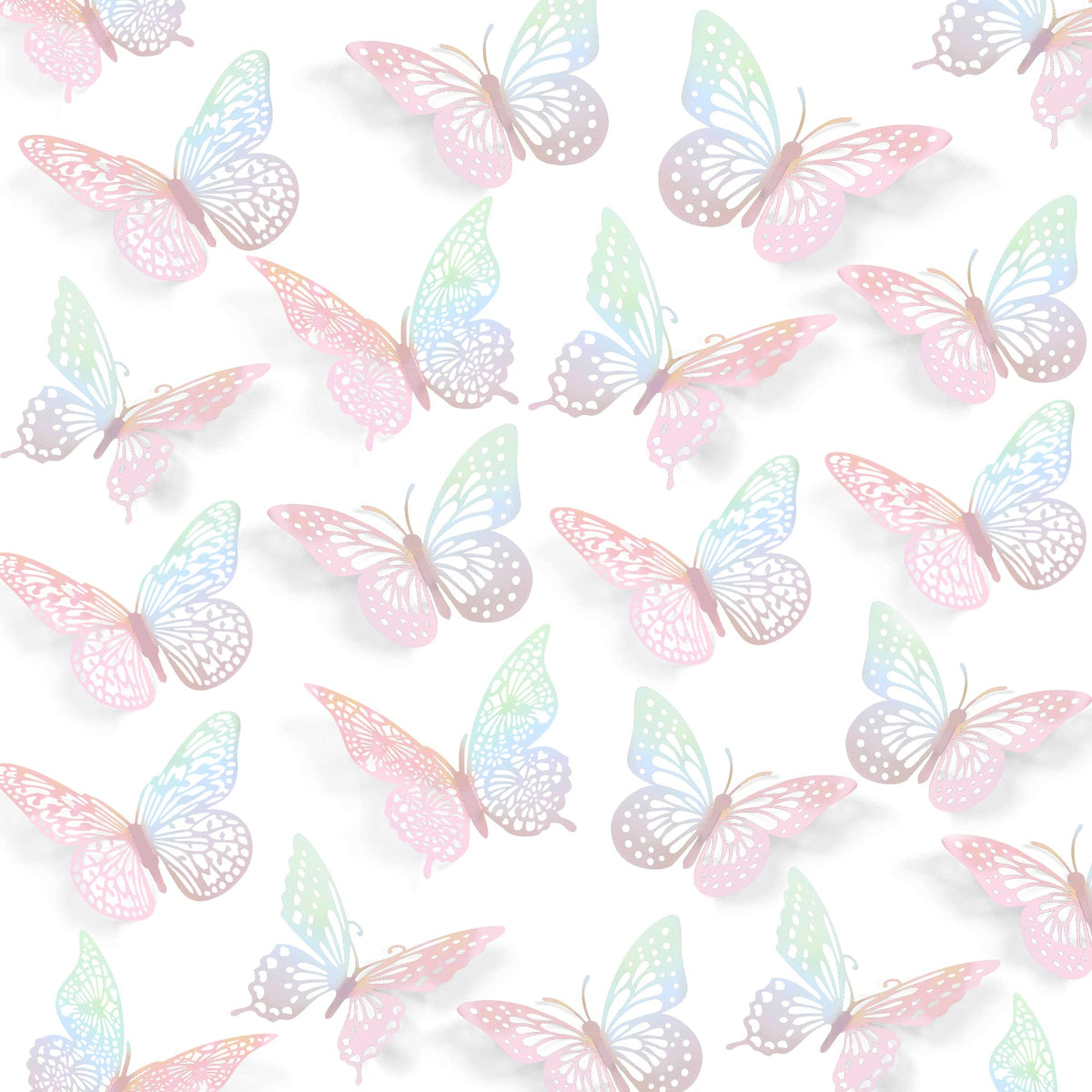SAOROPEB 3D Butterfly Wall Decor 48 Pcs Gold Butterfly Birthday Decorations