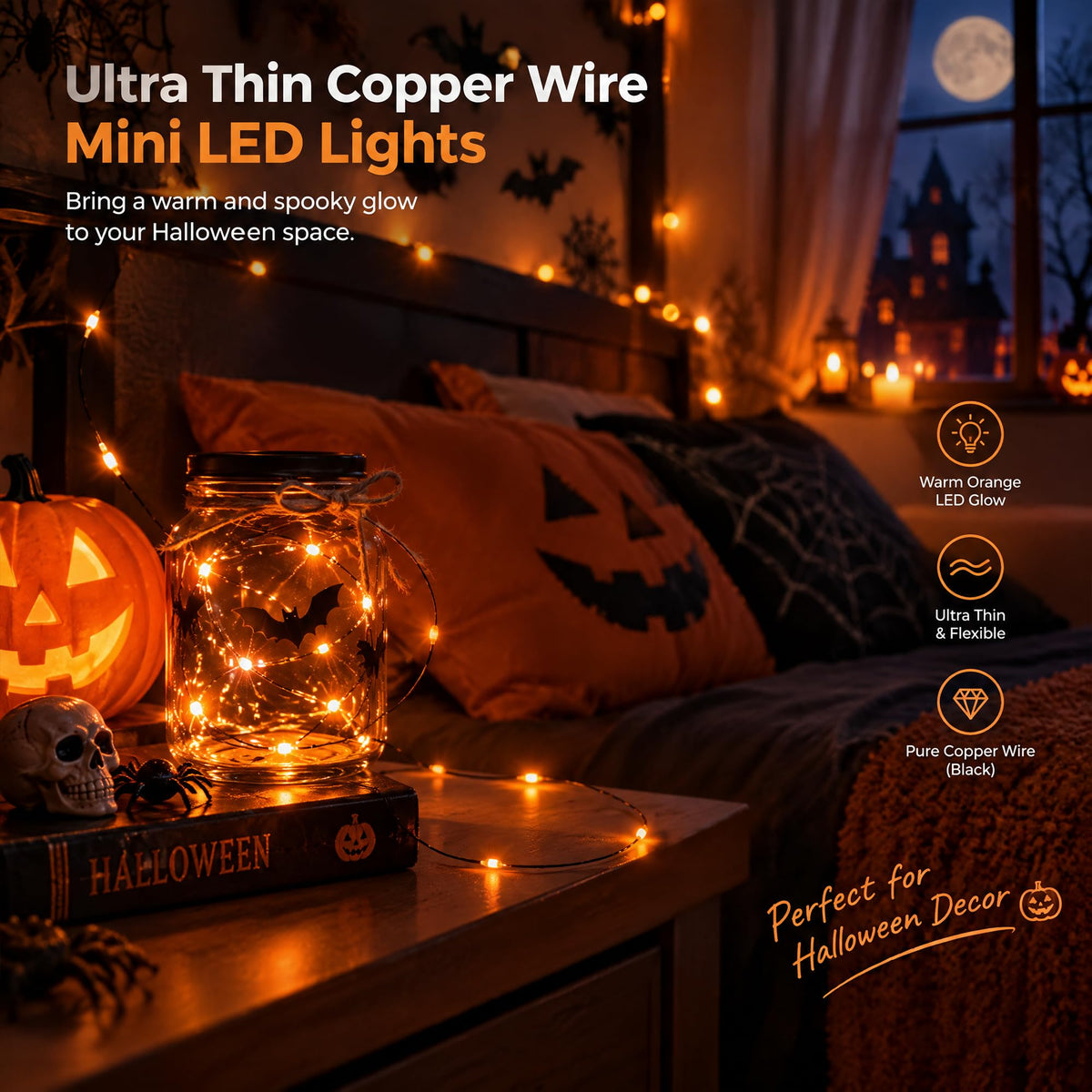 Dazzle Bright Fairy Lights Battery Operated, 20 FT 60 LED Silver Wire Waterproof Battery Operated String Lights, Christmas Decorations for Indoor Outdoor Bedroom Yard Decor, Red