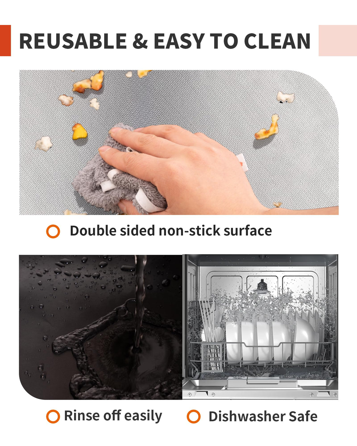 Oven Liners for Bottom of Oven - 2 Pack Large Heavy Duty Oven Mats, 17"x 25" Reusable Matt Liner for Electric, Gas, Toaster Ovens & Grills, BPA & PFOA Free, Kitchen Essentials, Black