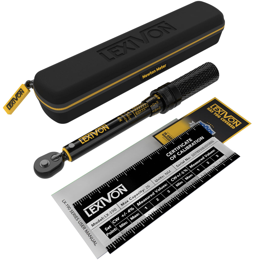 LEXIVON Torque Wrench 1/2-Inch Drive Click 10~150 Ft-Lb/13.6~203.5 Nm (LX-183)