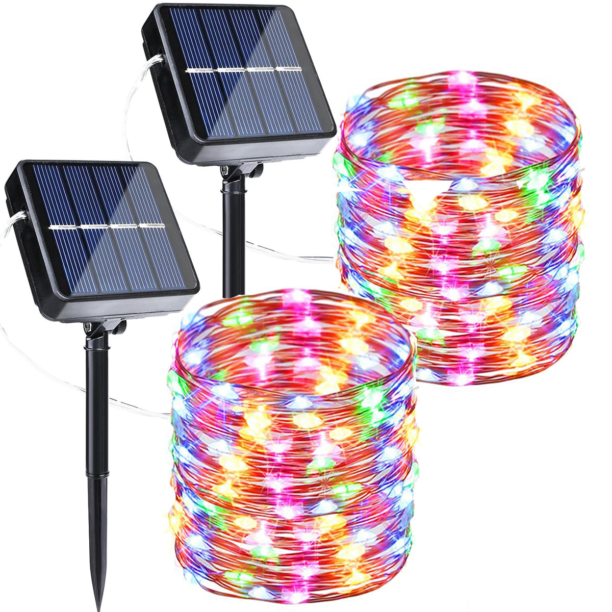 Joomer Solar Fairy Lights, 2-Pack Total 80FT 240LED Lights, Warm White