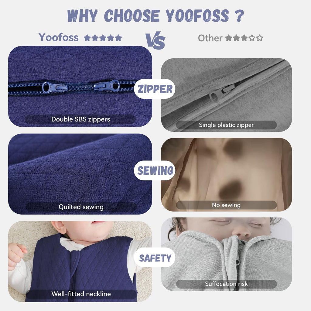 Yoofoss Baby Sleeping Bag 2.5 Tog 12-18 Months Grey