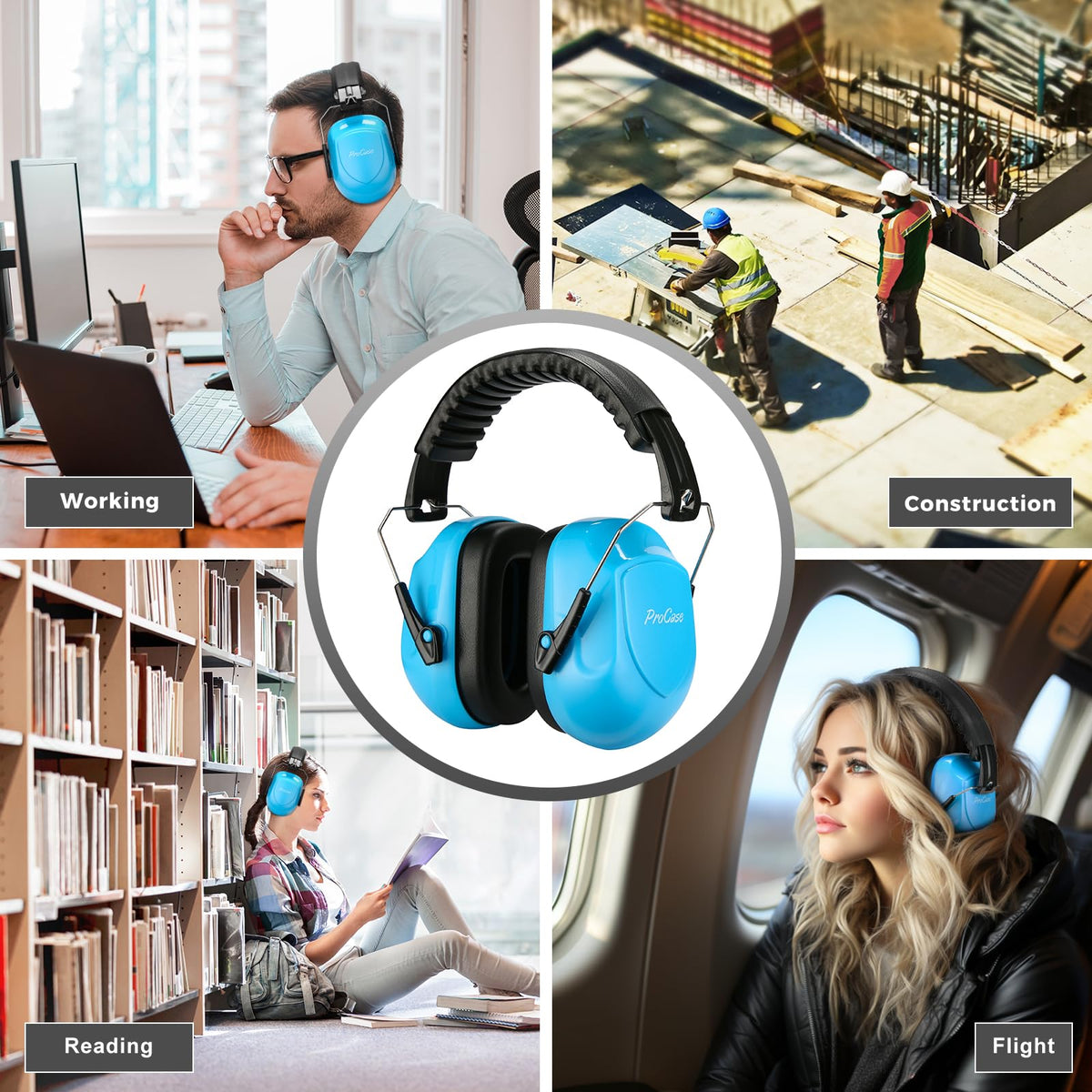 ProCase Hearing Protection Ear Muffs SNR 33dB, Noise Cancelling Headphones