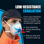 JSP M632 FFP3 Valved Dust Face Mask for Construction, DIY & Trade 10 Pack