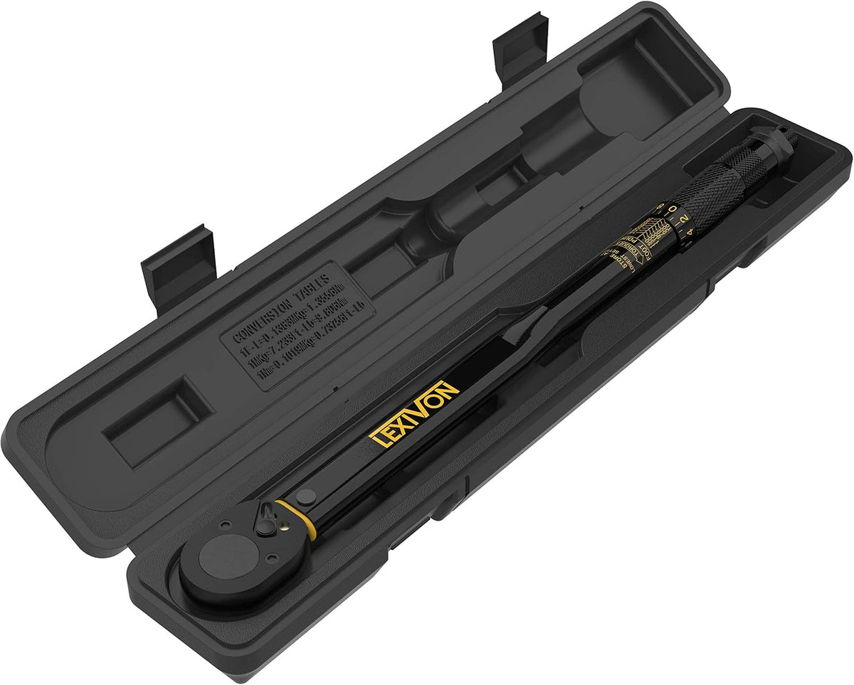 LEXIVON Torque Wrench 1/2-Inch Drive Click 10~150 Ft-Lb/13.6~203.5 Nm (LX-183)