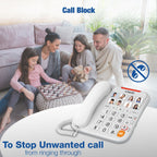 Vtech SA3100 Corded Senior Phone for Elderly with High-Contrast Large Buttons,Multilingual Talking Digits,Visual Ringer,Speed Dial,Speakerphone,No AC Power,Earpiece and Speakerphone Volume Control