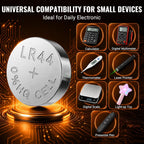 POWEROWL 12-Pack LR44 SR44 L1154 1.5V Alkaline Button Cell Batteries Watches, Key Fobs, Toys & Small Electronics