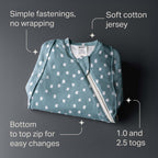 Tommee Tippee Baby Sleeping Bag for Newborns, The Original Grobag Swaddle Bag, Hip-Healthy Design, Soft Bamboo-Rich Fabric, 0-3m