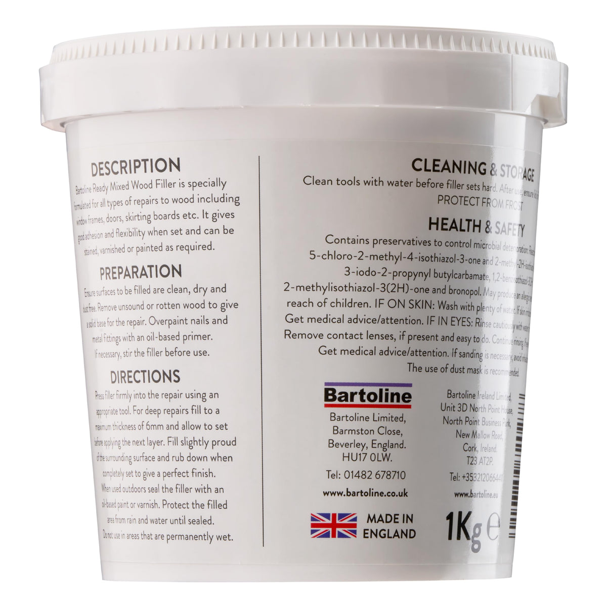 Bartoline Ready Mixed Wood Filler Brown 500g – Durable & Easy-to-Use Filler for Interior & Exterior Wood Repairs