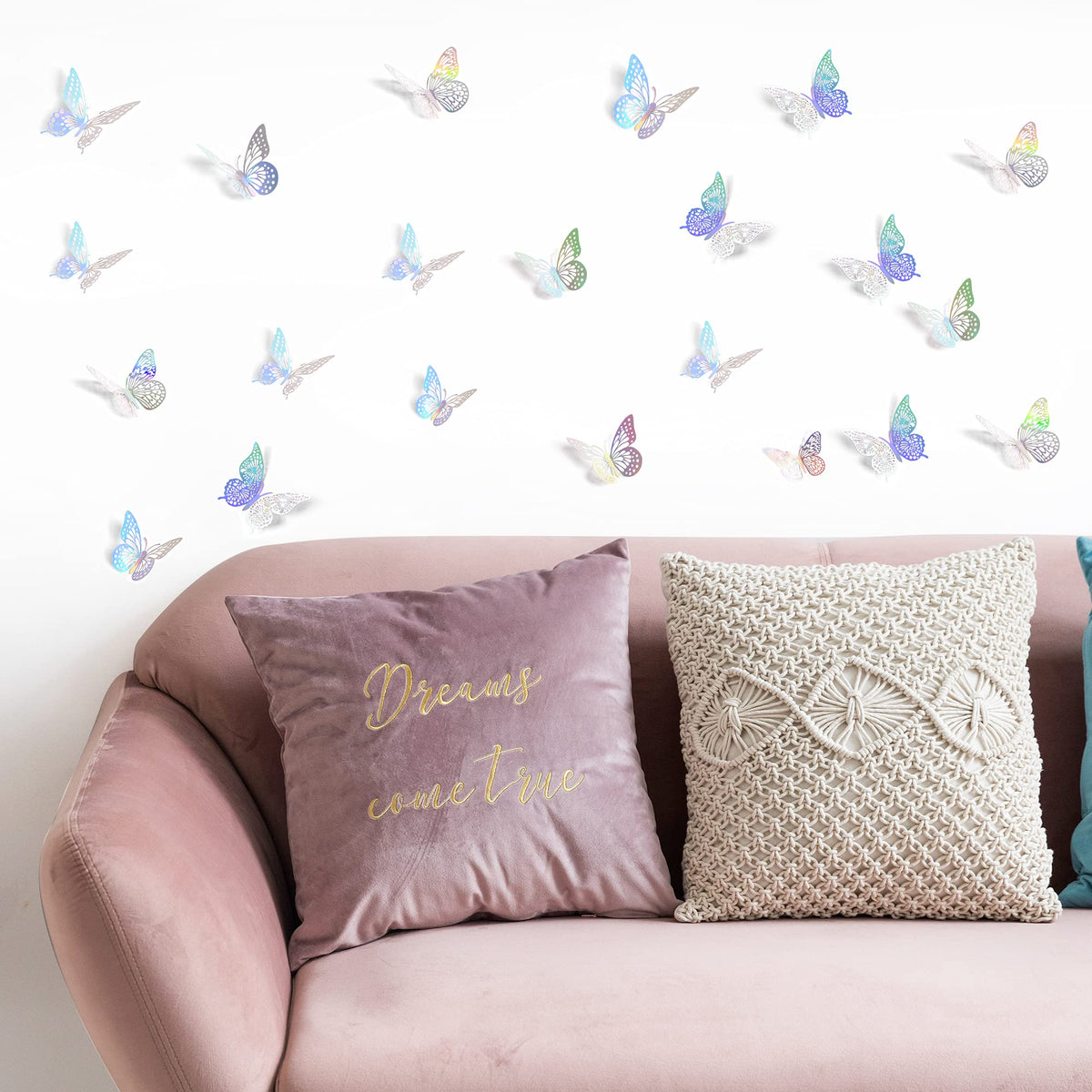 SAOROPEB 3D Butterfly Wall Decor 48 Pcs Gold Butterfly Birthday Decorations