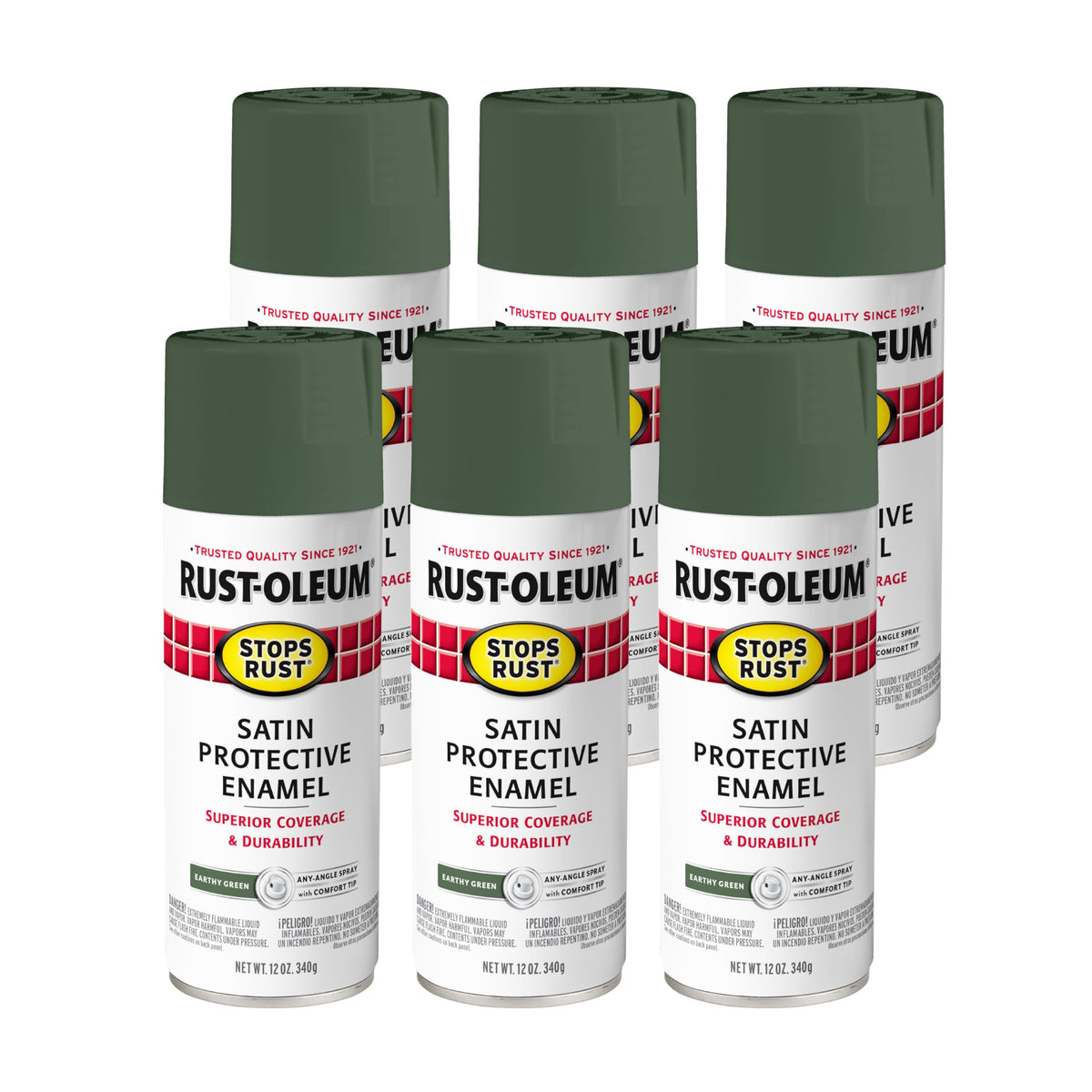 Rust-Oleum 7776830 Stops Rust Spray Paint, 12 oz, Flat Black