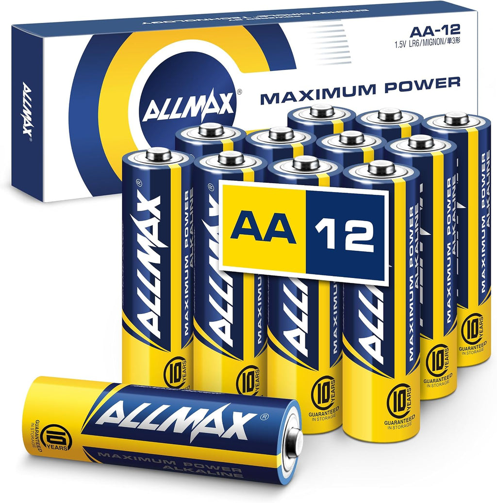 Allmax AA (LR6) Maximum Power Alkaline Batteries (12 Count) – 1.5V